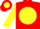Red, yellow ball, yellow sleeves