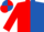 RED & ROYAL BLUE HALVED, quartered cap