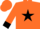 Orange, black star, black cuffs