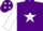 Purple, purple 'd' on white star, purple stars on white sleeves