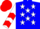 Blue, white stars, white sleeves, red chevrons, red cap