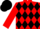 Red & black diamonds, black cap