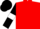 Red, Black sleeves, White armlets, Black cap