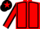 Red body, black seams, red arms, black seams, black cap, red star