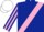 Dark Blue, Pink sash, striped sleeves, White cap