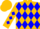 Gold,blue diamonds,'kb' on back