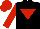 Black, Red inverted triangle, sleeves and cap