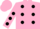 Pink, black dots