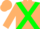 Beige, green cross sashes
