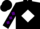 Black, white diamond cg front and back, white and purple diamonds on sleeves