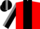 Red, black sleeves with grey cuffs,black stripe down front & back