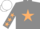 Grey, beige star, grey sleeves, beige stars, WHITE cap