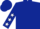 Dark blue body, dark blue arms, white stars, dark blue cap