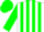 White, hunter green vertical stripes, hunter green sleeves, hunter green cap