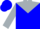 Blue, silver yoke, red tulip, silver sleeves