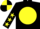 Black, Yellow disc, Black sleeves, Yellow stars, quartered cap