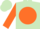 Light green, orange ball and sleeves, light green cap