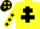 Yellow, black cross of lorraine, yellow sleeves, black stars