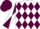 White and maroon diamonds, maroon and white diabolo on sleeves, maroon cap