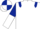 White, Dark Blue epaulets, Dark Blue and White halved sleeves, Dark Blue and White quartered cap