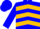 Blue, gold 'pbm', gold chevrons on blue slvs