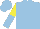 Light blue, yellow and light blue halved sleeves