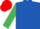 Royal Blue, Emerald Green sleeves, Red cap
