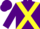 Purple, yellow cross sashes