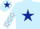 Light blue, dark blue star, light blue sleeves, white stars, light blue cap, dark blue star