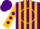 Purple, gold circle frame 21, gold panels, gold sleeves, purple diamonds