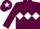Maroon, white triple diamond, white armlet, white star on cap
