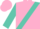 Pink, turquoise sash, turquoise balls on sleeves, pink cap