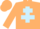 Beige, light blue cross of lorraine