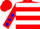 Red, white hoops, blue stars on sleeves