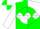 Green, white diamond hoop, green 'rs' on white ball, green and white quartered sleeves