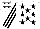 White, black stars, striped sleeves and stars on cap