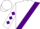White, purple sash, purple diamonds on sleeves