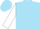Sky blue, white 'tg', blue stripe on white sleeves