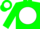 Green, green 'sd' on white ball