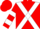 Red, white cross sashes, white bars on sleeves, red cap