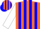 Orange, blue stripes on white sleeves