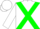 White, green cross sashes, white cap