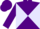 Purple and lavender diagonal quarters, purple sleeves, purple cap