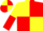 Yellow and red (quartered), halved sleeves