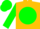 Gold, gold 'sd' on green ball, green sleeves, green cap