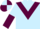 Light Blue, Maroon chevron, halved sleeves, Light Blue and Maroon quartered cap
