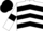 White, black chevrons, armlets and cap
