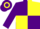 Purple and yellow (quartered), purple sleeves, hooped cap