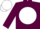 Maroon, black 'sl' on white ball, white cap