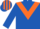 Royal blue, orange chevron, orange and royal blue striped cap